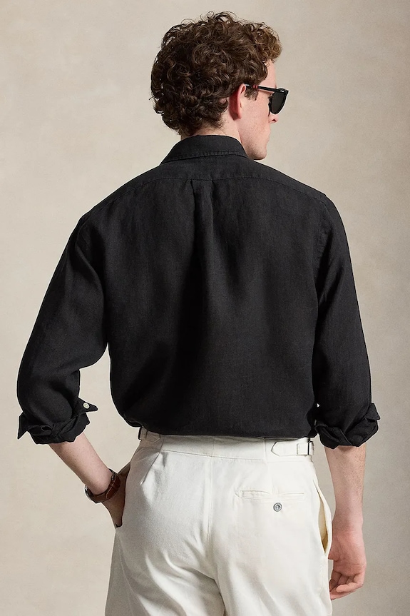 Polo Ralph Lauren cămașă de in Long Sleeve Sport Shirt 710966294 negru SS26
