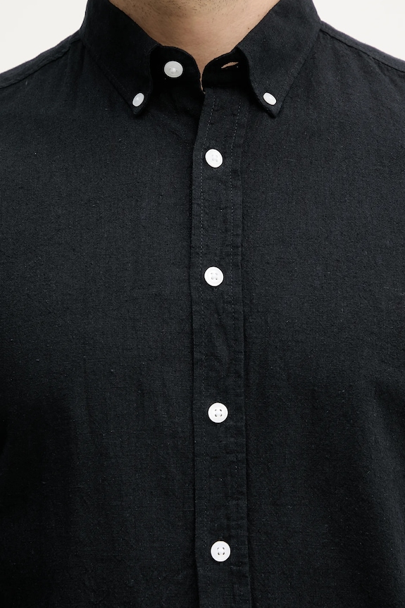 Lindbergh camicia di lino nero 30.203344B.BLACK