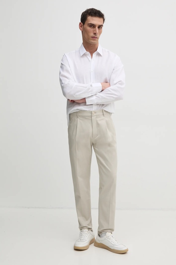 Льняная рубашка Karl Lagerfeld 552667.605000 белый SS25