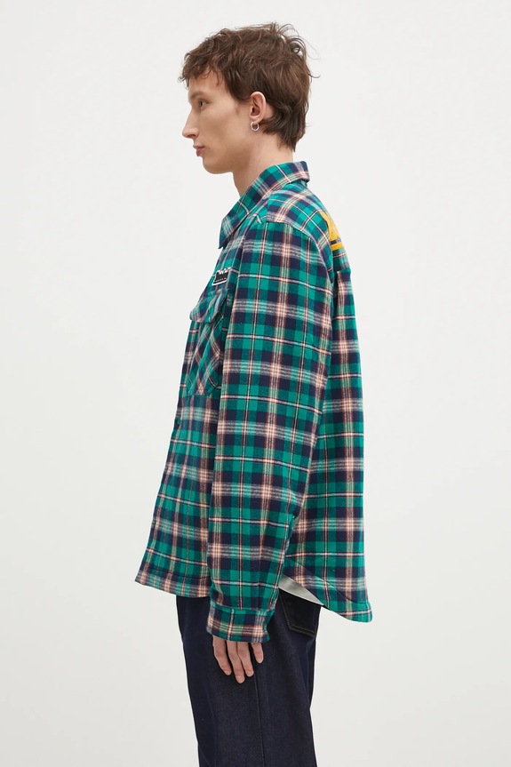 Billionaire Boys Club shirt jacket Padded Check Overshirt B24430 green SS25