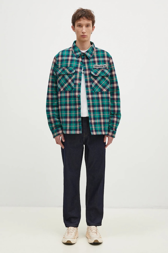 Billionaire Boys Club kurtka koszulowa Padded Check Overshirt B24430 zielony