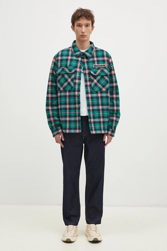 Billionaire Boys Club shirt jacket Padded Check Overshirt B24430 green