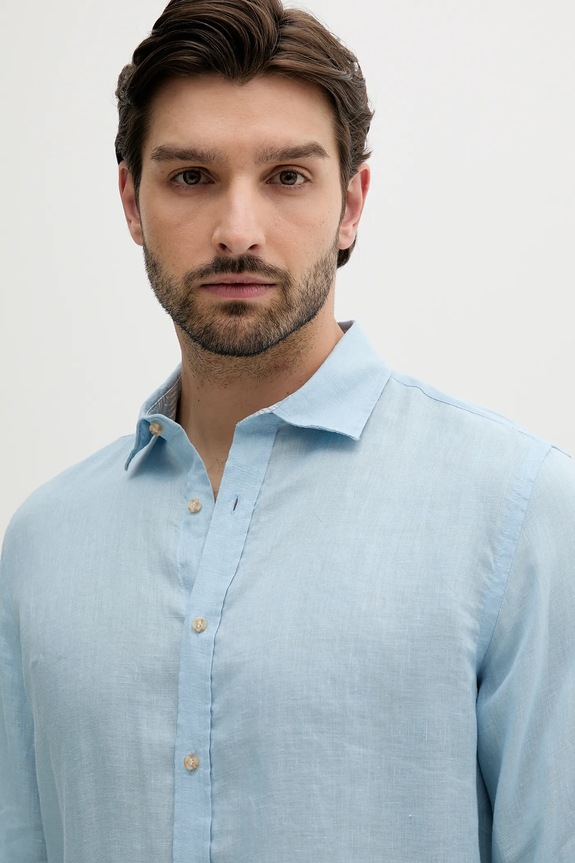 Liu Jo camicia di lino blu QA5097.T4359