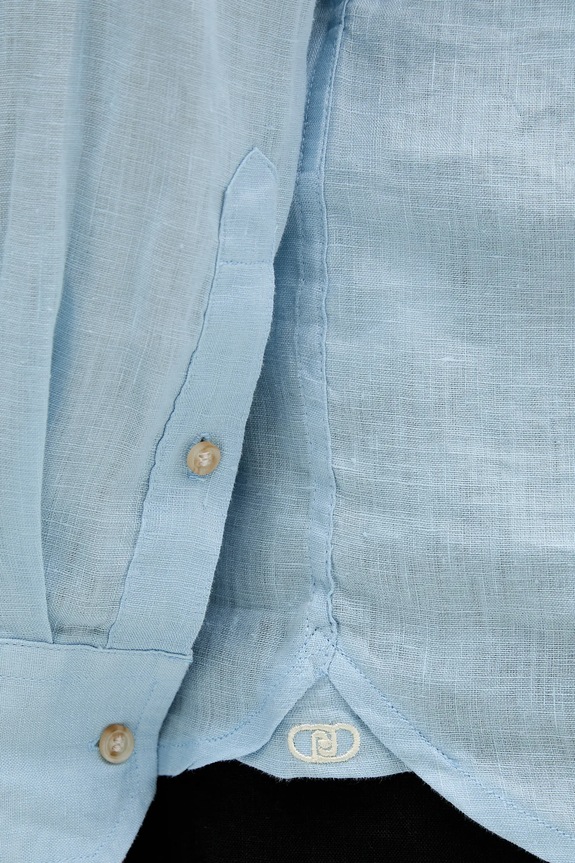 Liu Jo camicia di lino QA5097.T4359 blu