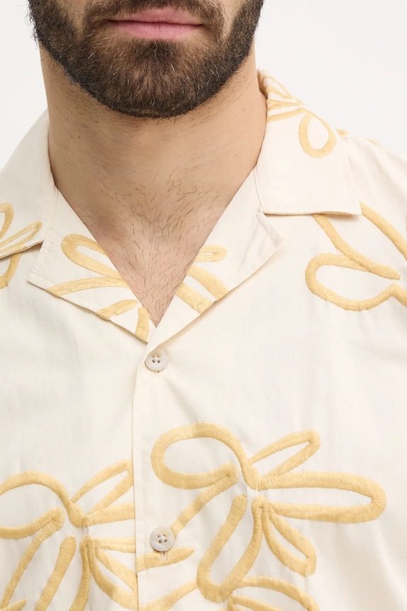 Lindbergh koszula bawełniana 30.203705.WHITE beżowy SS25