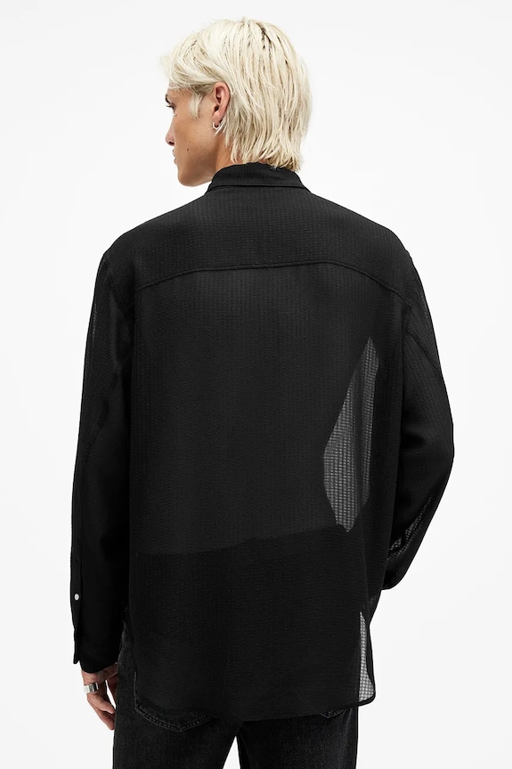 Πουκάμισο AllSaints ANDO μαύρο M037SC