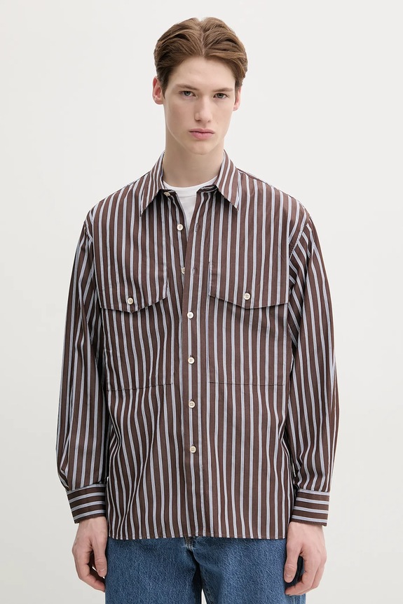 Βαμβακερό πουκάμισο Sunflower casual καφέ 1227.SFR