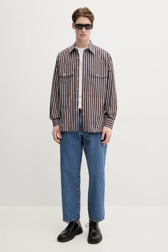 Βαμβακερό πουκάμισο Sunflower 1227.SFR καφέ SS25