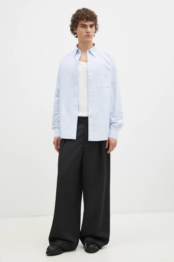 Filippa K koszula bawełniana 31255.FK niebieski SS25