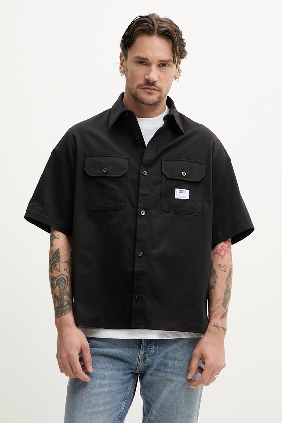 HUGO Blue muška košulja od pamuka casual crna 50517871