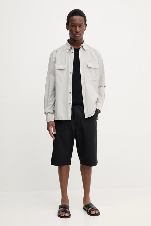 BARENA VENEZIA koszula bawełniana Camicia Mola CAU5075.2586 szary SS25