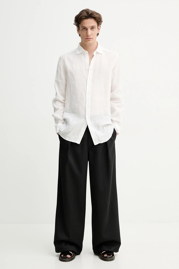 BARENA VENEZIA koszula lniana Camicia Mola CAU5077.3007 biały SS25