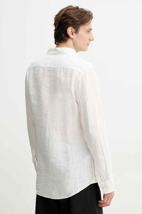 Odzież BARENA VENEZIA koszula lniana Camicia Mola CAU5077.3007 biały