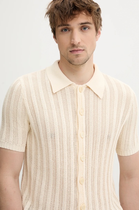 Βαμβακερό πουκάμισο BARENA VENEZIA Camicia Mola μπεζ KNU5115.2741