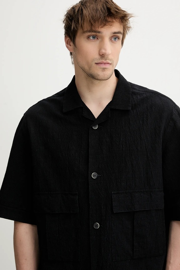 Πουκάμισο με μείγμα από λινό BARENA VENEZIA Camicia Mola σκούρο μπλε OSU5069.2768