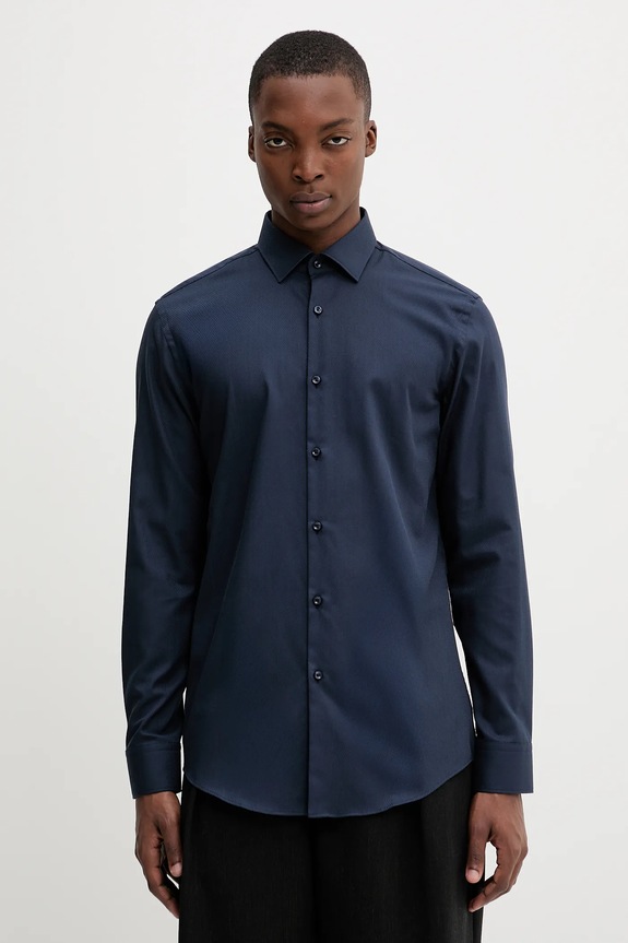 Pamučna košulja HUGO mornarsko plava 50539707