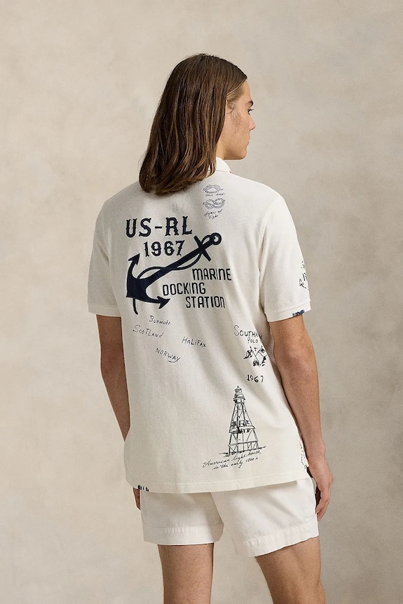 Bavlněné polo tričko Polo Ralph Lauren 710965004 bílá SS25