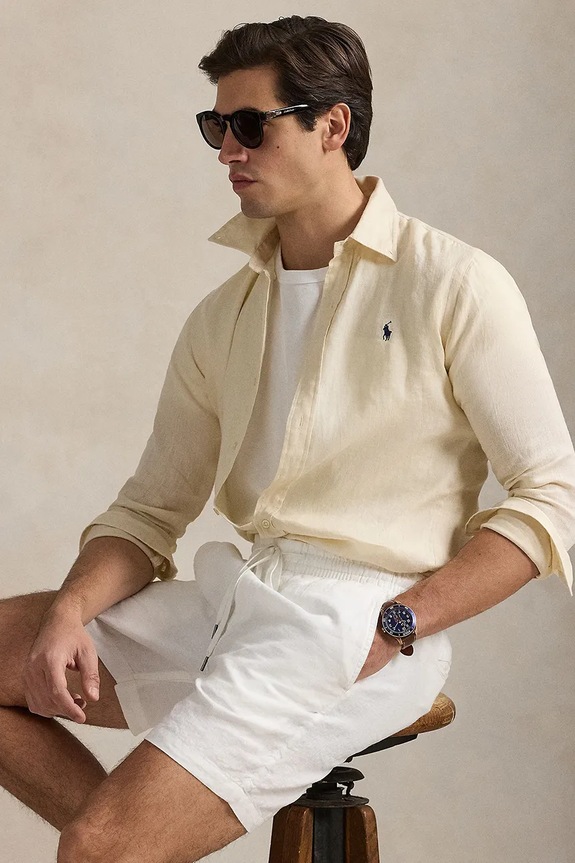 Polo Ralph Lauren linen shirt 710968915 beige