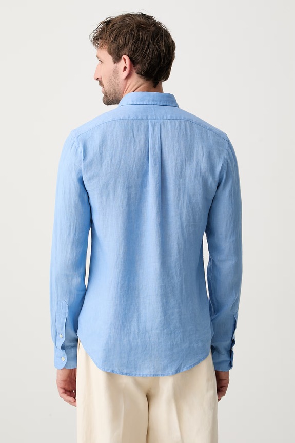 Îmbrăcăminte Polo Ralph Lauren cămașă pentru bărbați din in 710968915 albastru