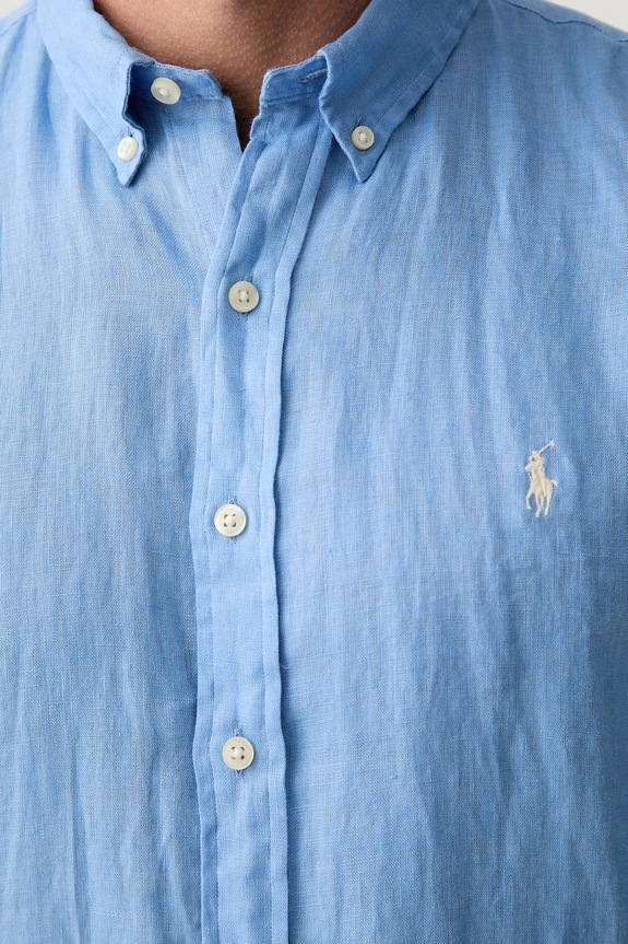 Polo Ralph Lauren cămașă pentru bărbați din in 710968915 albastru