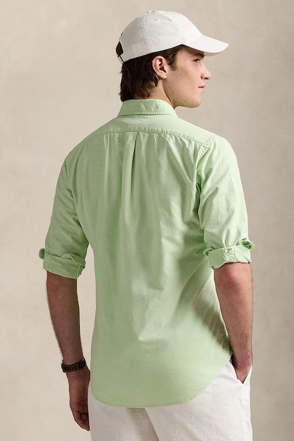Polo Ralph Lauren koszula bawełniana Sport Shirt 710968913 zielony SS25