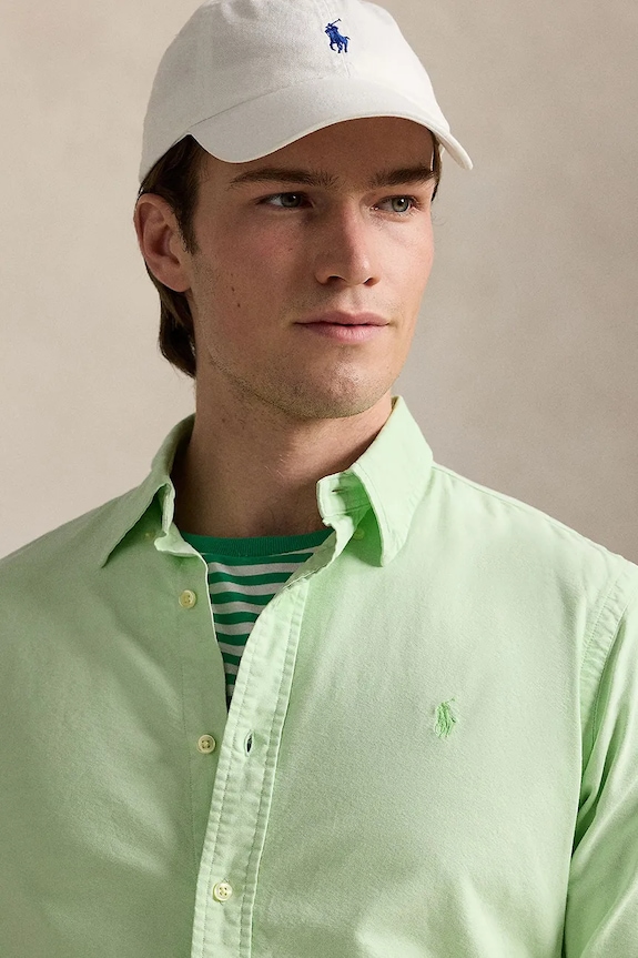 Polo Ralph Lauren koszula bawełniana Sport Shirt zielony 710968913