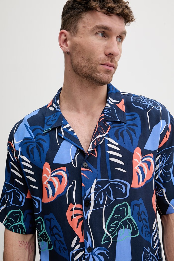 Odjeća HUGO košulja za plažu za muškarce BEACH SHIRT RELAXED 50540065 plava
