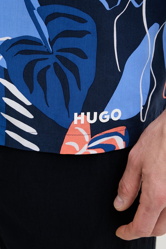 HUGO košulja za plažu za muškarce BEACH SHIRT RELAXED plava 50540065