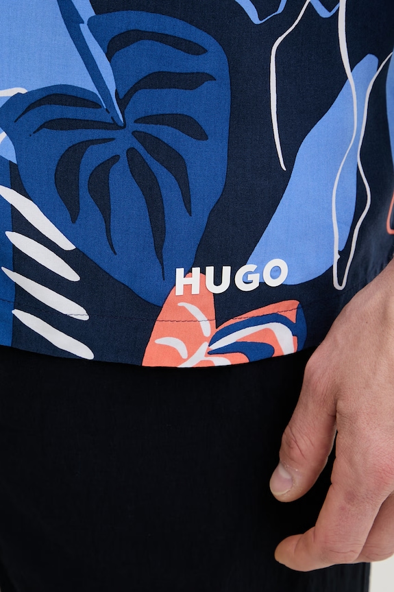 HUGO košulja za plažu za muškarce BEACH SHIRT RELAXED plava 50540065