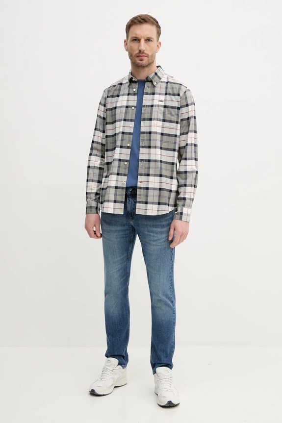 Košeľa Barbour Lewis Tailored Shirt MSH5070 sivá SS26