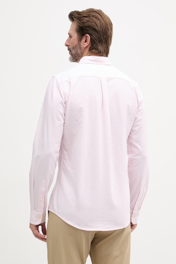 Oblečení Barbour košile pánská bavlněná Striped Oxtown Tailored Shirt MSH5303 růžová