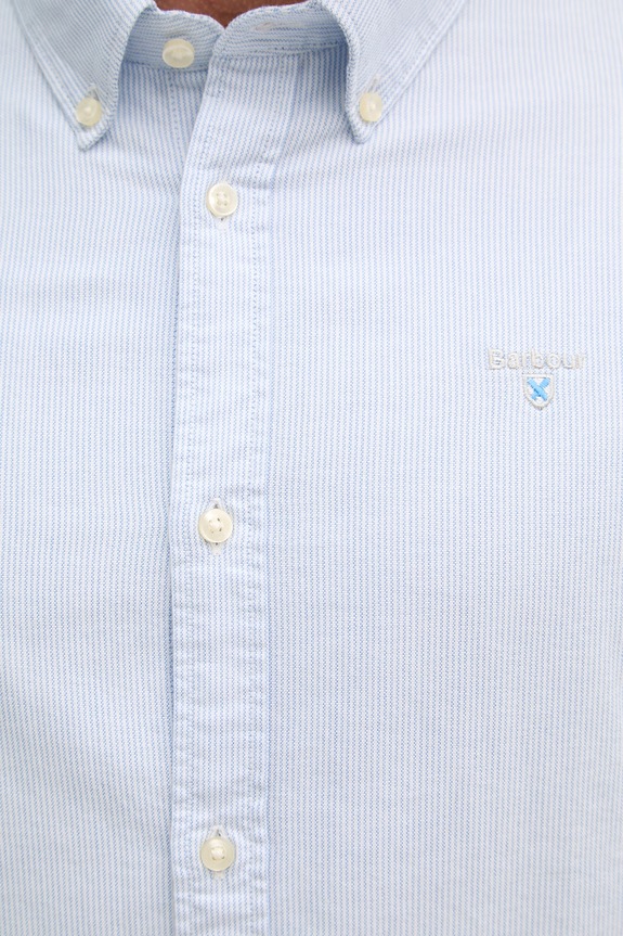 Barbour košulja muška od pamuka Striped Oxtown Tailored Shirt MSH5303 plava