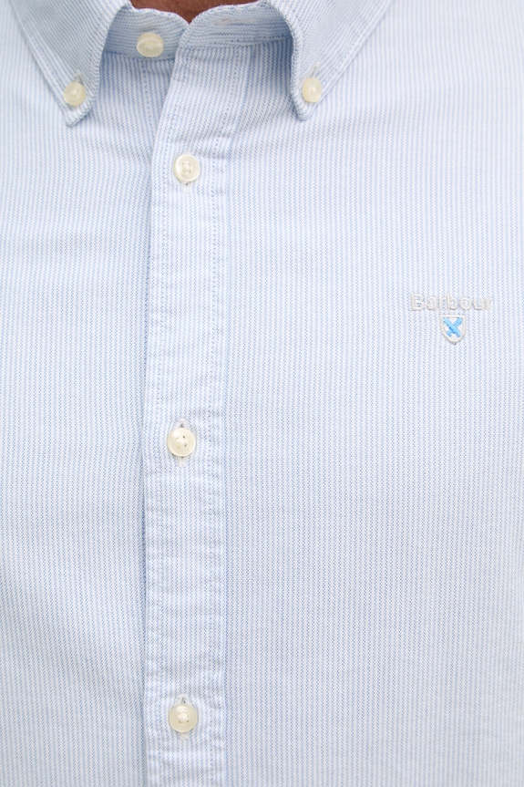Barbour košulja muška od pamuka Striped Oxtown Tailored Shirt MSH5303 plava