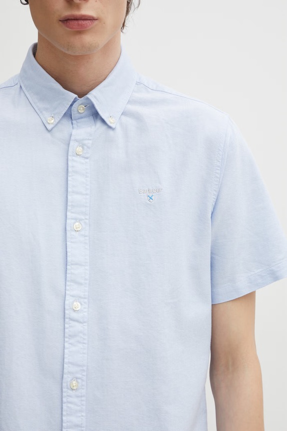 Barbour Oxtown S/S Tailored Shirt рубашка оксфорд из хлопка для мужчин голубой MSH5313