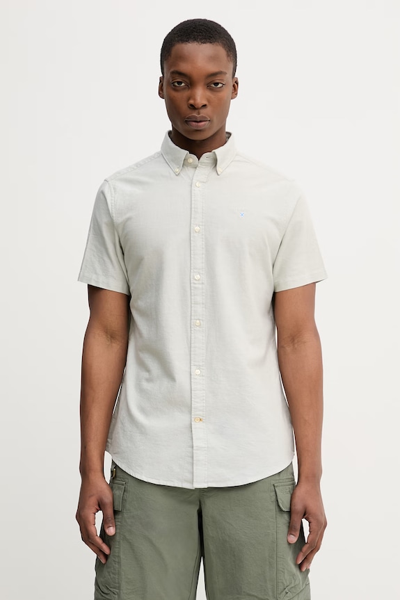 Barbour Oxtown S/S Tailored Shirt риза тип Оксфорд от памук мъжка зелен MSH5313