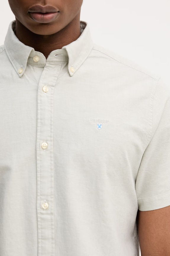 Barbour Oxtown S/S Tailored Shirt риза тип Оксфорд от памук мъжка зелен MSH5313
