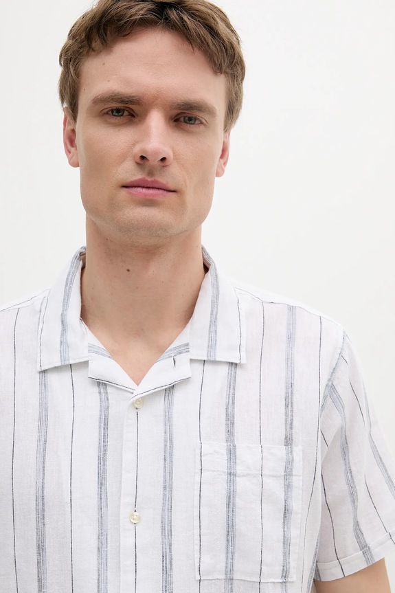 Πουκάμισο Barbour Garnock Stripe S/S Regular Fit Shirt λευκό MSH5608