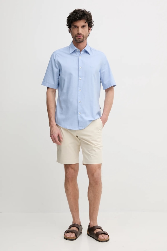 BOSS Orange camicia in cotone 50537332 blu SS26