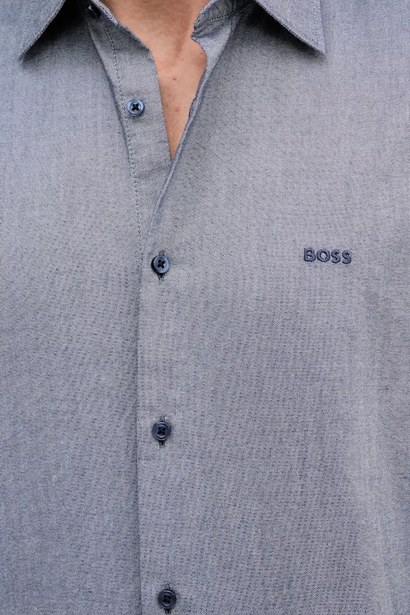 Bombažna srajca BOSS Orange 50537332 mornarsko modra