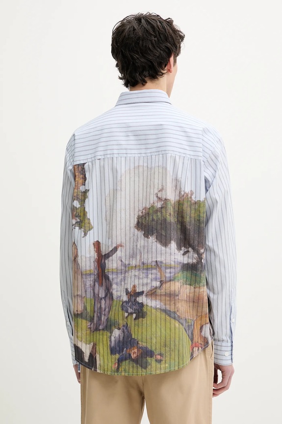 Odzież Desigual koszula bawełniana ARTWORK 25SMCW05 niebieski