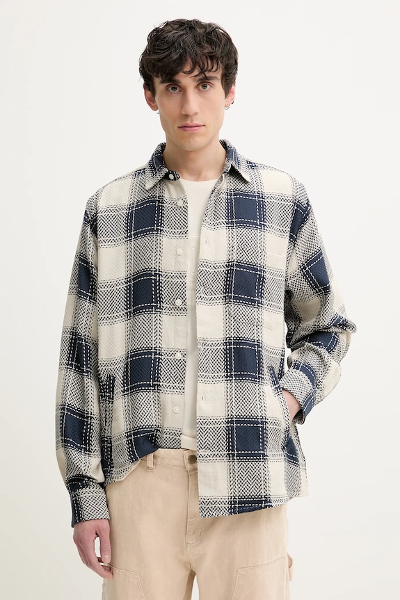 Desigual koszula bawełniana LUMBERJACK wzorzyste granatowy 25SMCW08