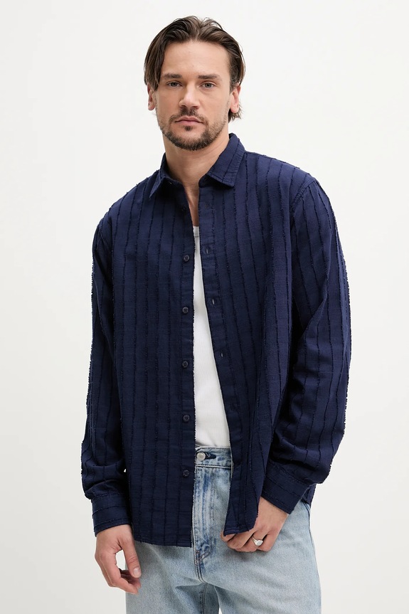 Desigual koszula bawełniana INK bawełna granatowy 25SMCW24