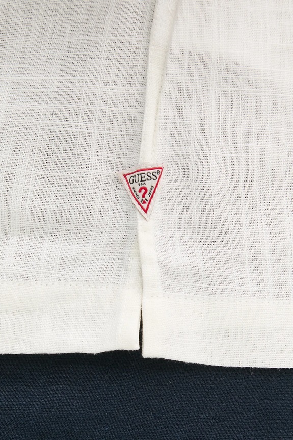 Košile s příměsí lnu Guess MOSLEY M5GH79.WH350 béžová