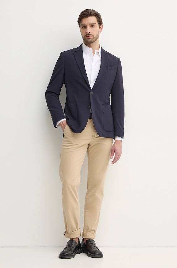 Calvin Klein cămașă bărbătească cu bumbac LV04LB145G alb SS26
