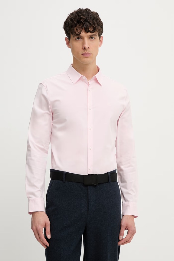 Calvin Klein cămașă pentru bărbați, cu bumbac roz LV04LB145G