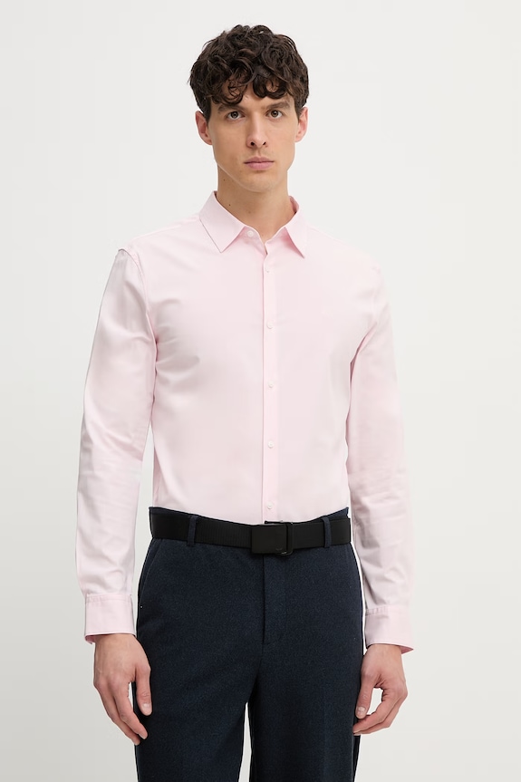 Calvin Klein cămașă pentru bărbați, cu bumbac roz LV04LB145G