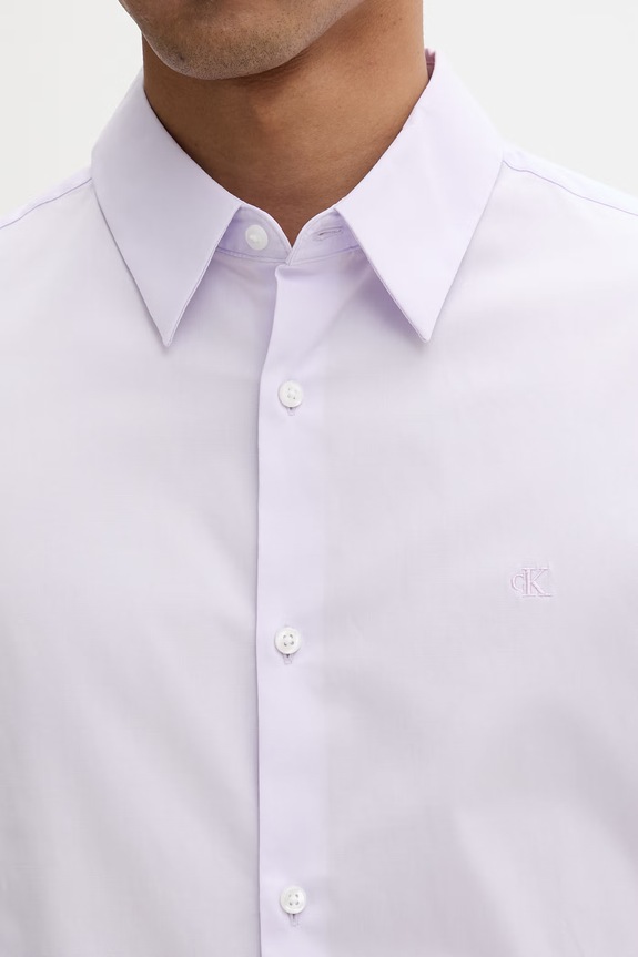 Calvin Klein košeľa pánska s bavlnou LV04LB145G fialová