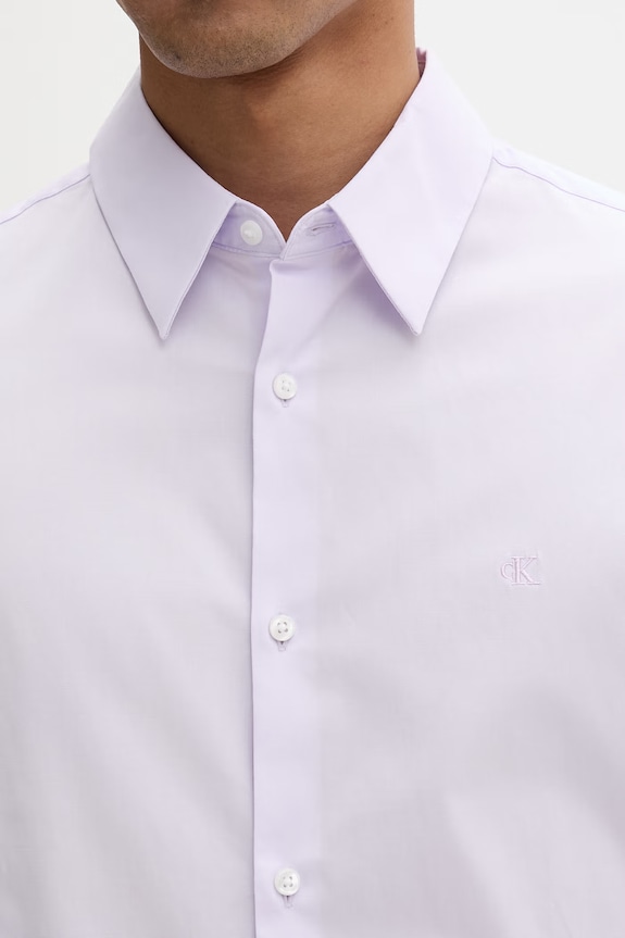 Calvin Klein košeľa pánska s bavlnou LV04LB145G fialová