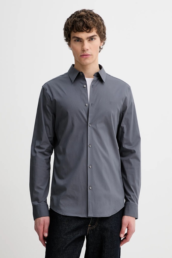 Calvin Klein cămașă bărbătească cu bumbac gri LV04LB145G