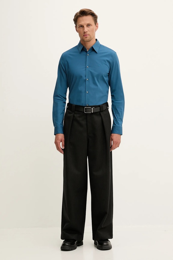 Calvin Klein koszula męska z bawełną LV04LB145G niebieski SS26